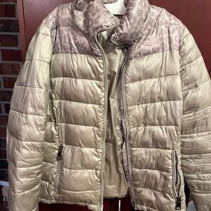 Women's Beige Puffer Jacket